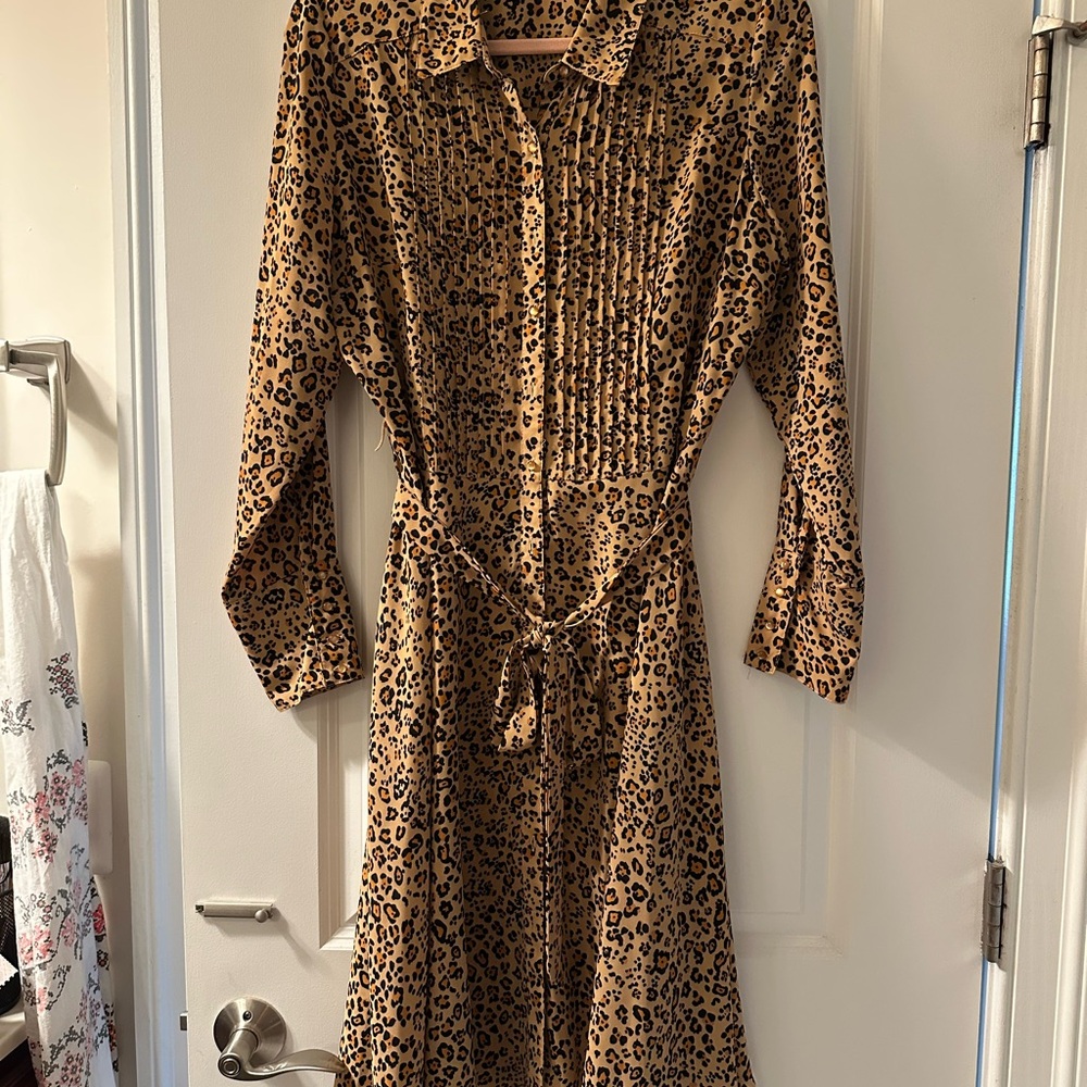 Nanette Lepore Animal Print Long Sleeve Dress